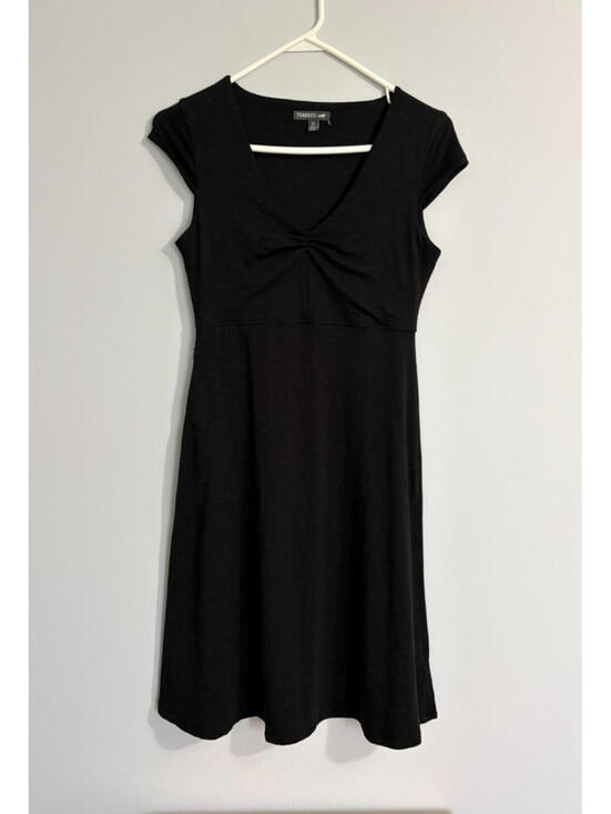 Toad&Co Dresses & Skirts - Toad&Co Black Rosemarie V-Neck Cap Sleeve Tencel Organic Cotton Dress Size XS